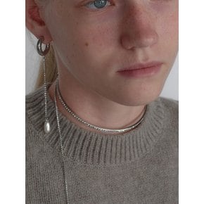 Crystal Flow Wire Choker - Silver