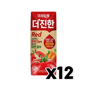 야채듬뿍 더진한레드 과채주스 팩음료 125ml x 12개