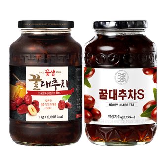  초록원 꿀대추차S 1kg +꽃샘 꿀대추차 1kg (2kg)