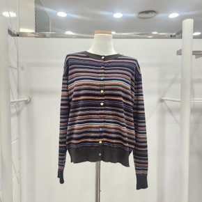 버튼 포인트 라운드 스트라이프 가디건 MQ7WJC03_YS