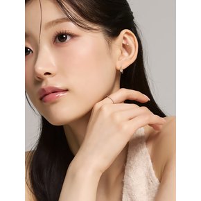 더블 큐빅 미니 원터치 링귀걸이