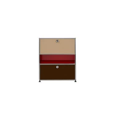 USM [USM 공식수입원] USM Haller Storage 1x3 (Beige/Ruby Red/Brown)