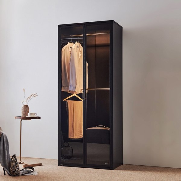 동서가구 블룸 드레스룸 800 더블 행거형 기본 강화유리도어 수납장 DF926859