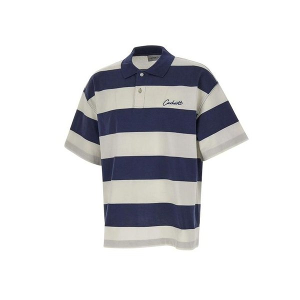 26SS 칼하트 WIP 폴로 티셔츠 I036187 3LEXX DELRAY STRIPE BLUE DOM