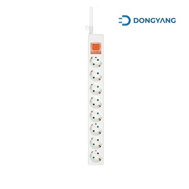  동양전자산업 8구 16A 메인스위치 보호커버 멀티탭 화이트 DYM-G8C(SC)-025 (2.5m)