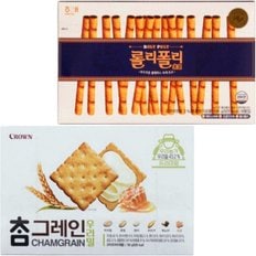 롤리폴리 초코 +크라운 참그레인 우리밀 샌드 /학교 사무실 간식