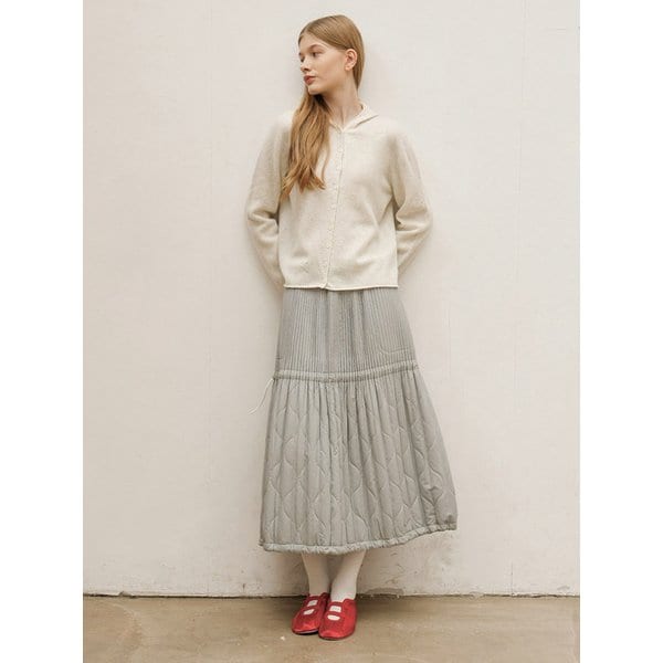 미들 스트링 퀼팅 밴딩 스커트_연카키