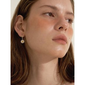 [Silver] Flower Shell Ring Earrings