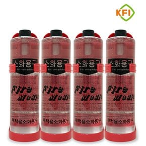 투척용 소화기 600ml 4개 1세트 던지는소화기 강화액  거치대 포함