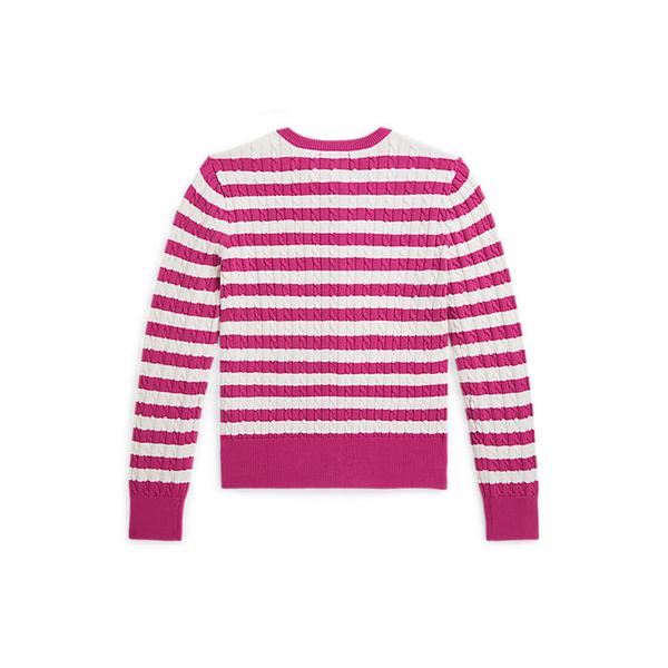 폴로 키즈 여아 7-16세 스트라이프 미니 케이블 코튼 카디건(CWPOSWEG6820604650)