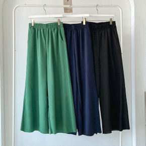 그릿 와이드팬츠 3color / 예쁜라인 치마바지 트레이닝 주머니 있는 쿨원단 롱스커트