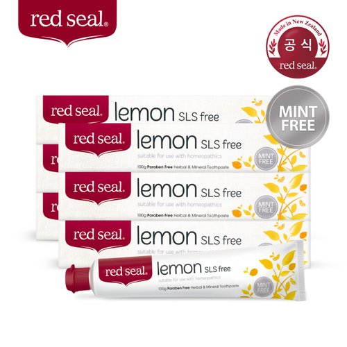 [국내공식판매]레드씰 레몬 SLS free 치약 100g X 6개/레몬,라임 오일 함유