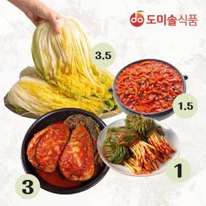 도미솔 복합 김장 구성 4종 / 9kg (천수무김치 3kg + 파김치 1kg + 절임배추 3.5kg + 김장양념 1