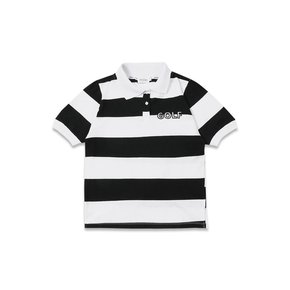 stripe golf T-shirt black