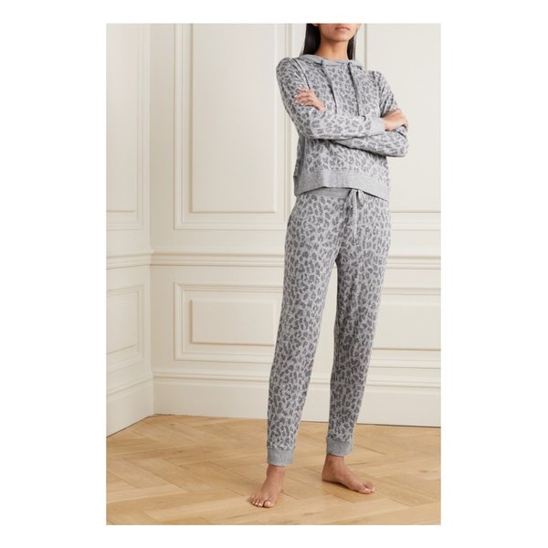 레일스 Kingston Leopard-print Brushed-jersey Track Pants 그레이 665933302653435