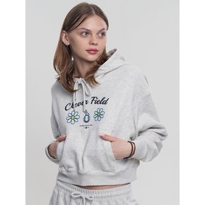 Chain Flower Crop Hooded Sweatshirt_Oatmeal