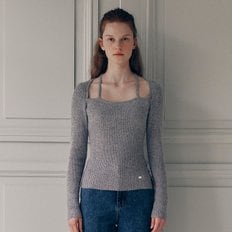 ANGORA HALTERNECK KNIT GRAY