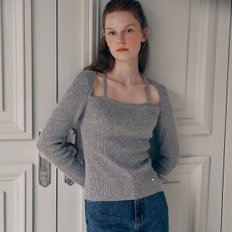 ANGORA HALTERNECK KNIT GRAY