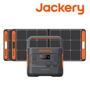 Jackery 휴대용 파워뱅크 1500 Rro+100W 태양광 패널 2개 세트