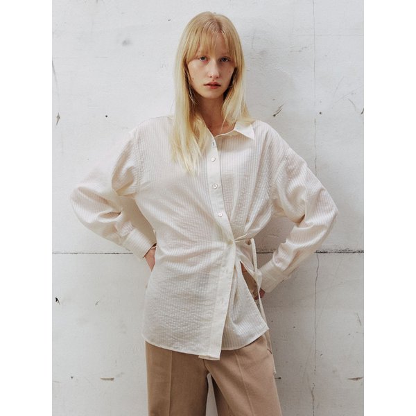 시스루 스트라이프 오버핏 셔츠_3COLORS