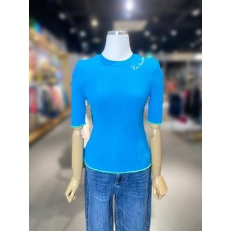 베네통 [여주점] 슬림 골지 반팔 니트 (BAKP62531)