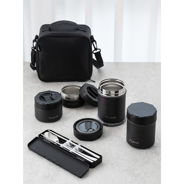 블랙스톤 보온도시락 4P+수저+전용가방