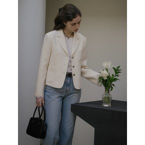 Diana tweed classic jacket_Ivory