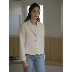 Diana tweed classic jacket_Ivory