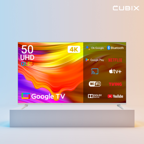 50인치 4K UHD QLED TV 화이트에디션 구글 안드로이드 스마트티비