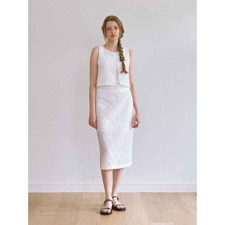 라미네즈 Aube H-line Long Skirt - Ivory