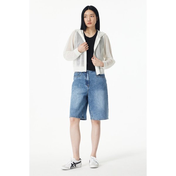 지퍼드 크로셰 니트 후드 집업 7155350800106