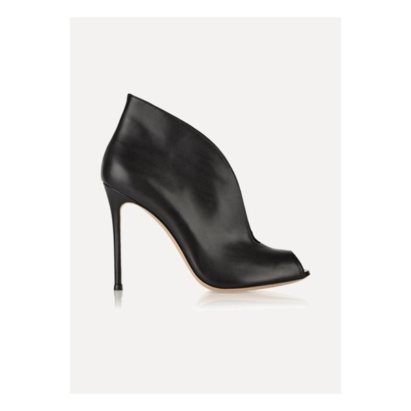 블랙 가죽 뱀프 105 앵클 부츠 17957409494066342