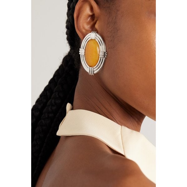 줄리에타 헤라 로듐 플레이트 아게이트 귀걸이 46376663162972291