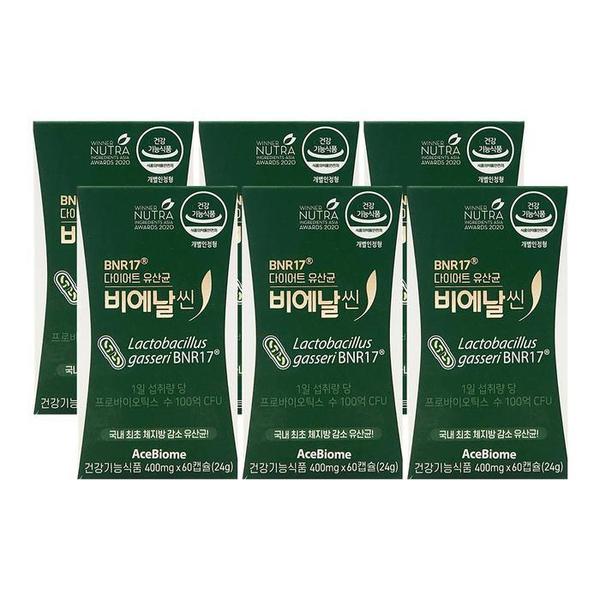 유산균 비에날씬 400mg x 60캡슐 x 6박스 (S33272762)