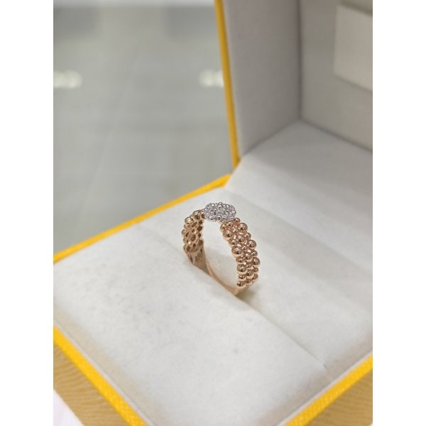 [파주점] [루앙C] 콤비 컬러 / 화이트큐빅 반지 PG+WG 14k 250100419