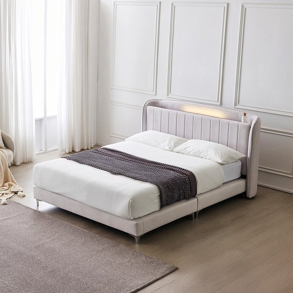 동서가구 모옌 아쿠아텍스 패브릭 호텔 LED 수납 침대 프레임 LK DF927021