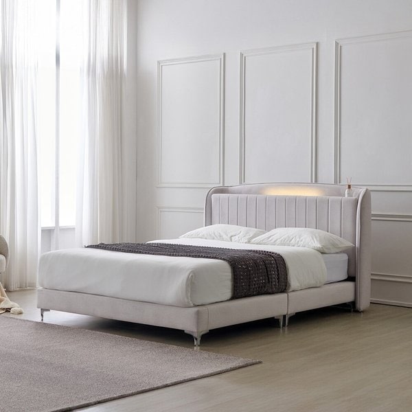 동서가구 모옌 아쿠아텍스 패브릭 호텔 LED 수납 침대 프레임 LK DF927021