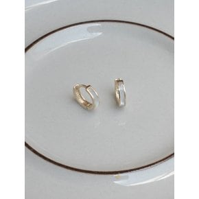 14k natural mother of pearl one touch earrings (1pair)