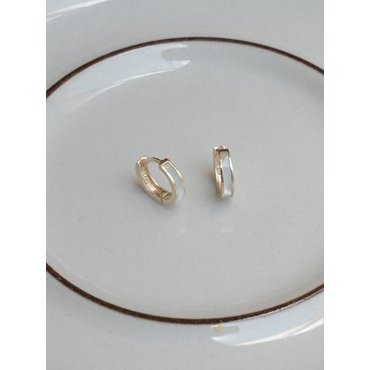 영글로우 14k natural mother of pearl one touch earrings (1pair)