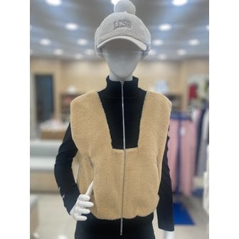 르꼬끄골프 [여주점] 여성 드랍 숄더 플리스 베스트 GQ322LWV93 BEGE