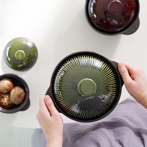 한국도자기리빙 라인팟 무균열 뚝배기 12CM 그린