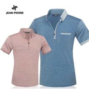 [JEAN PIERRE] 쟌피엘 울트라 스트래치 핀체크 집업 반팔티셔츠 Model No_J2-0E158