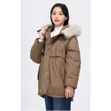 케네스레이디 후드 퍼 카라 야상 다운 (EGDJOK9800 )