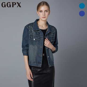 GGPX 큐빅 포인트 워싱 데님 자켓 (GO8JK022F)