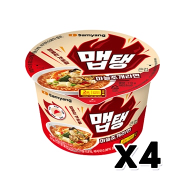  맵탱 마늘조개라면 큰컵 110g x 4개