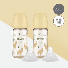 PPSU 노꼭지 올인원 젖병 270ml 2팩+젖꼭지(2ea) - 라마 에디션