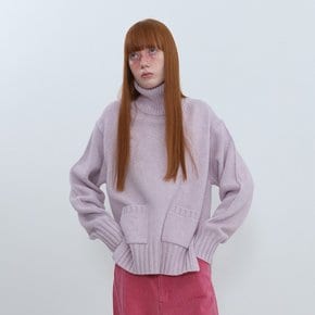 Turtleneck Raccon Knit_LIGHT VIOLET