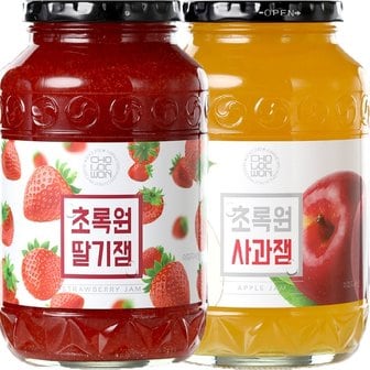  초록원 딸기잼 1kg+사과잼 1kg