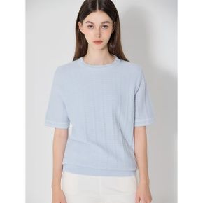 라운드 패턴짜임 반팔 니트 택가격 89000원_P395307810