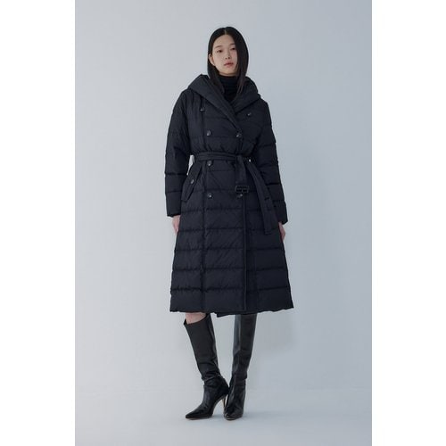 [파주점] 숄 후디드 더블 버튼 다운 롱 점퍼7155417009